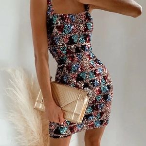 Club L London Azteca Sequin Dress